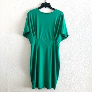 Vintage 80s MIDI Dress Green Size XXL Spandex